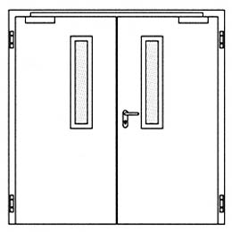 Противопожарные двери Hormann H16: Остекление Тип 1