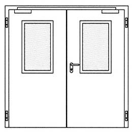 Противопожарные двери Hormann H16: Остекление Тип 2