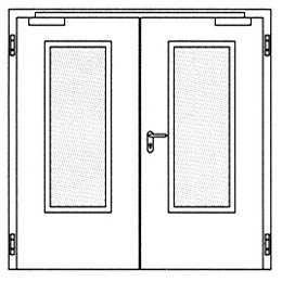 Противопожарные двери Hormann H16: Остекление Тип 3
