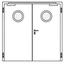 Противопожарные двери Hormann H16: Круглое остекление 