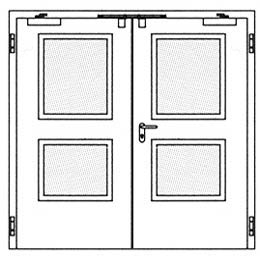Противопожарные двери Hormann H16: специальное прямоугольное остекление